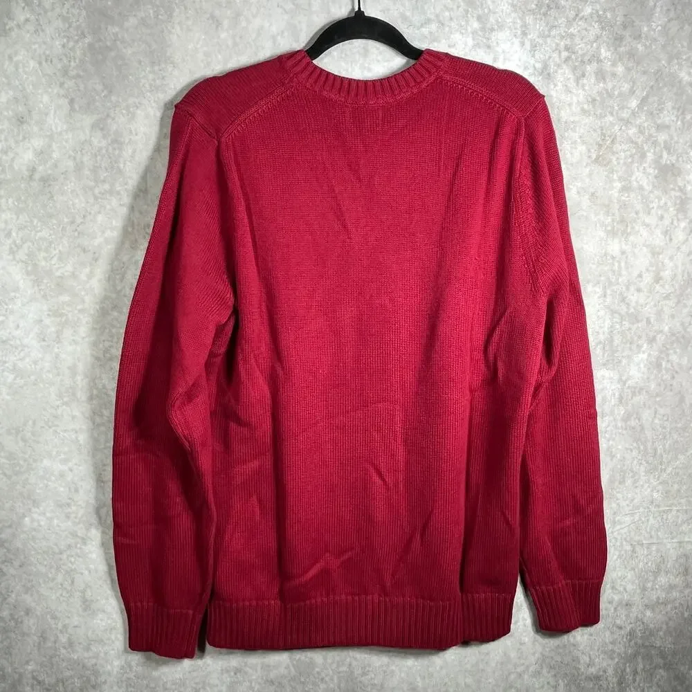 L.L. Bean Sweater Mens Size‎ Medium Tall Cotton Knit V-Neck Casual Office Work